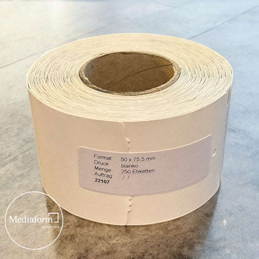 Hängeetiketten 50 x 75,5 mm weiß mit Loch