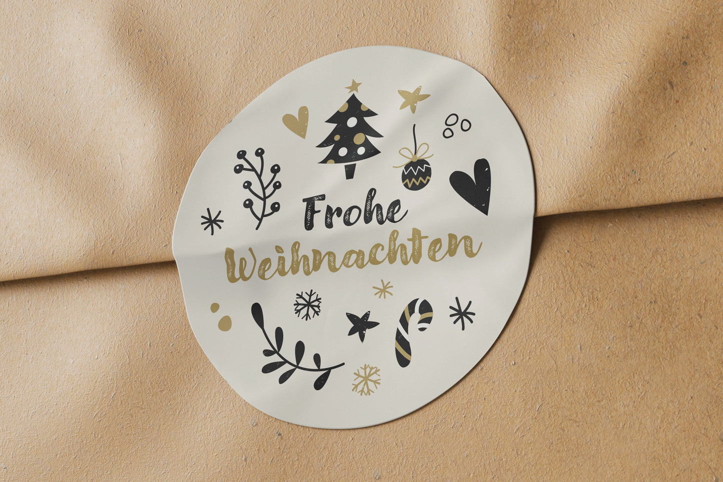 Aufkleber "Frohe Weihnachten" mit Wechselmotiv 300 Stück