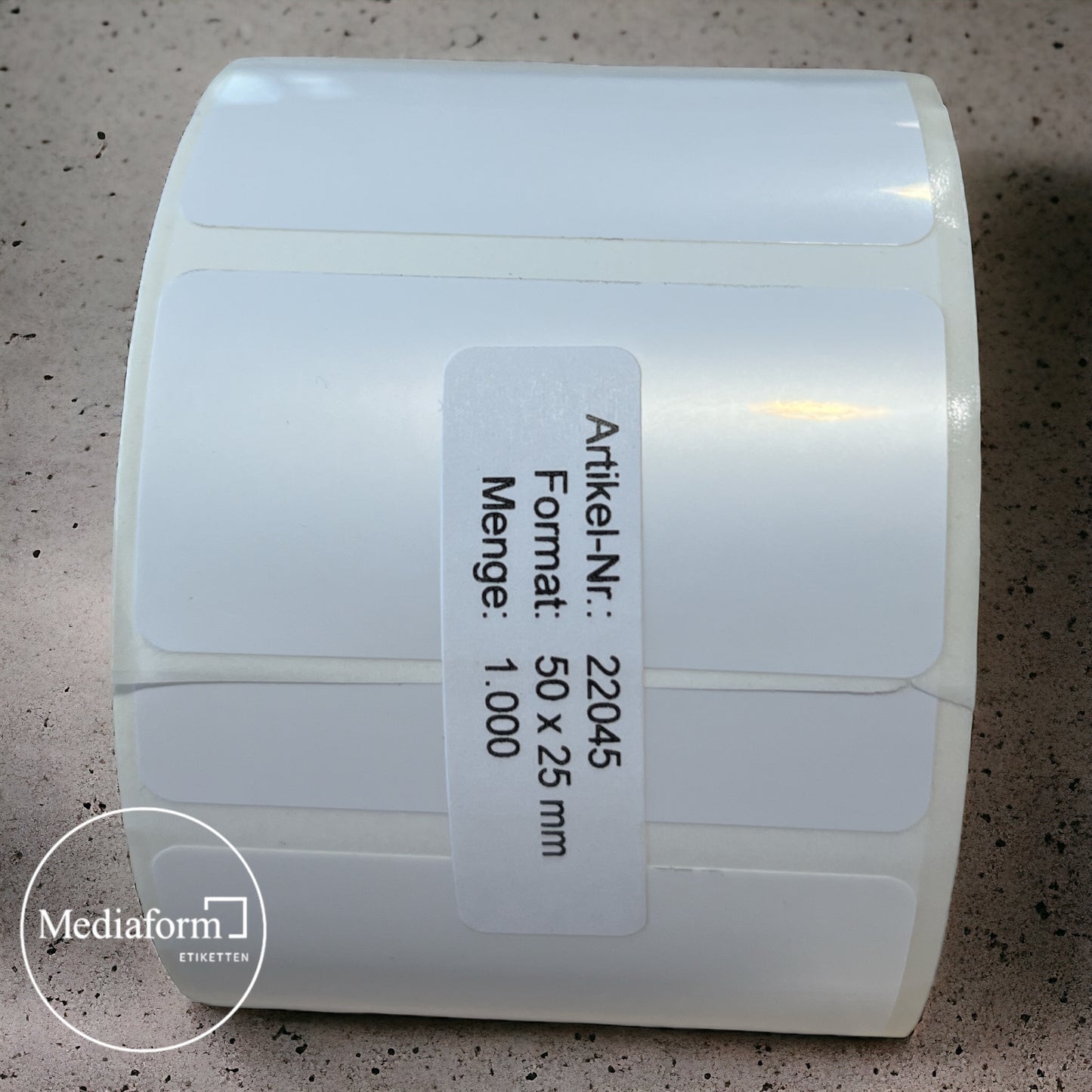 Etikett 50x25mm PET glänzend weiß
