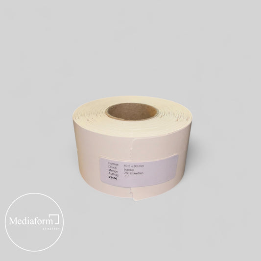 Hängeetiketten 49,5 x 80 mm weiß mit Loch und Preisabriss