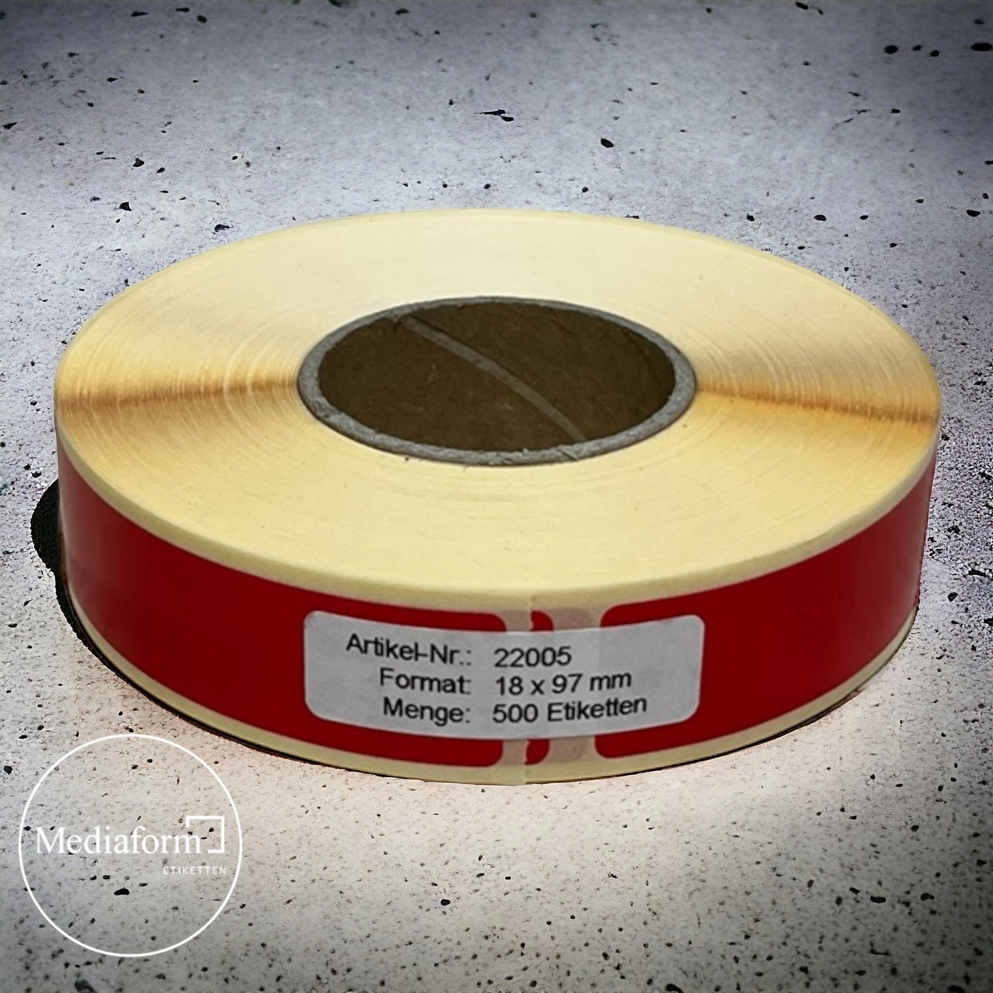Etikett auf Rolle 18x97mm in 7 Farben