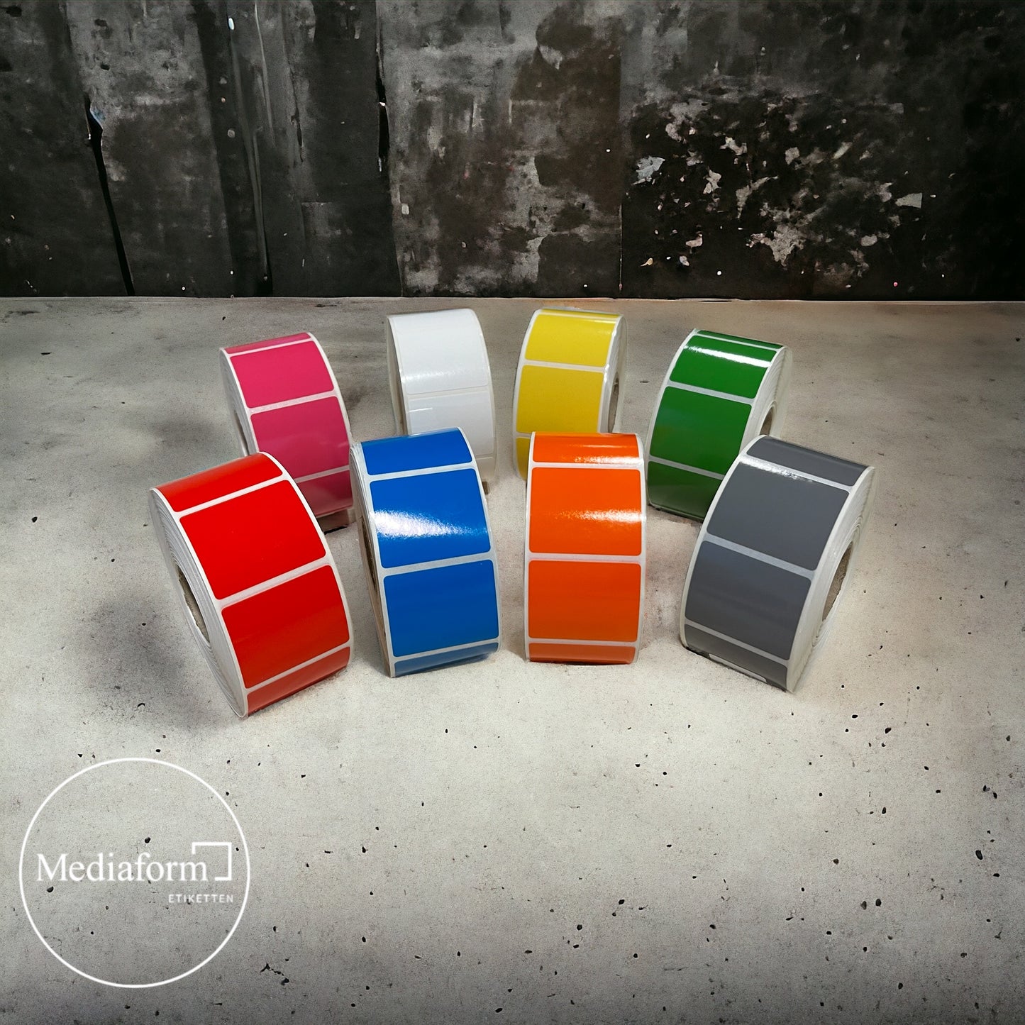 Etikett 35x30mm PE Folie verschiedene Farben