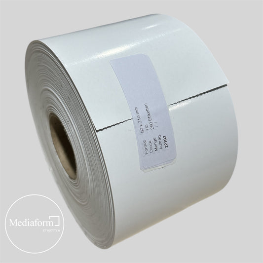 Ticket 80 x 210 mm weiß glänzend mit Blackmark