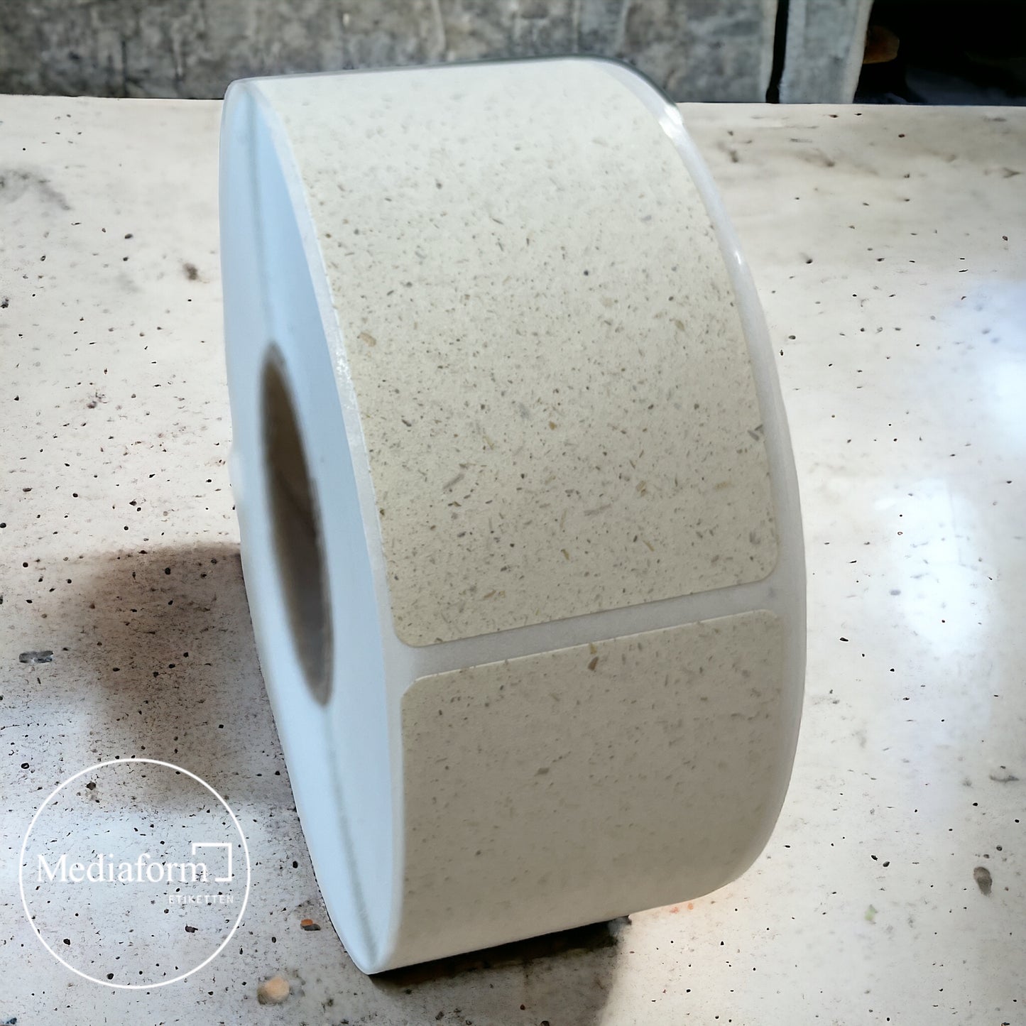 Etikett auf Rolle 38x175mm Graspapier