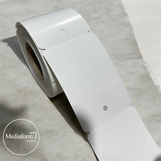 Hängeetiketten 55 x 80 mm weiß mit Loch