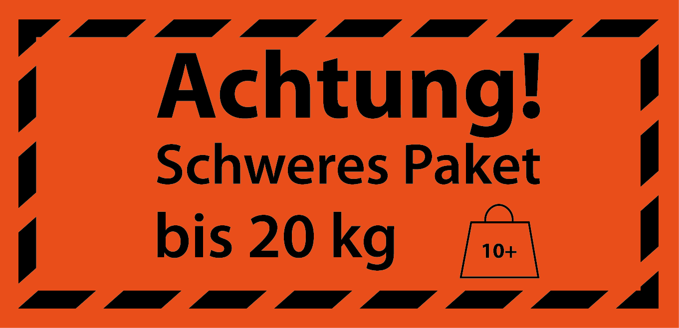 Aufkleber "Achtung Schweres Paket bis 20KG"