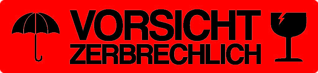 Aufkleber "Vorsicht-Zerbrechlich"