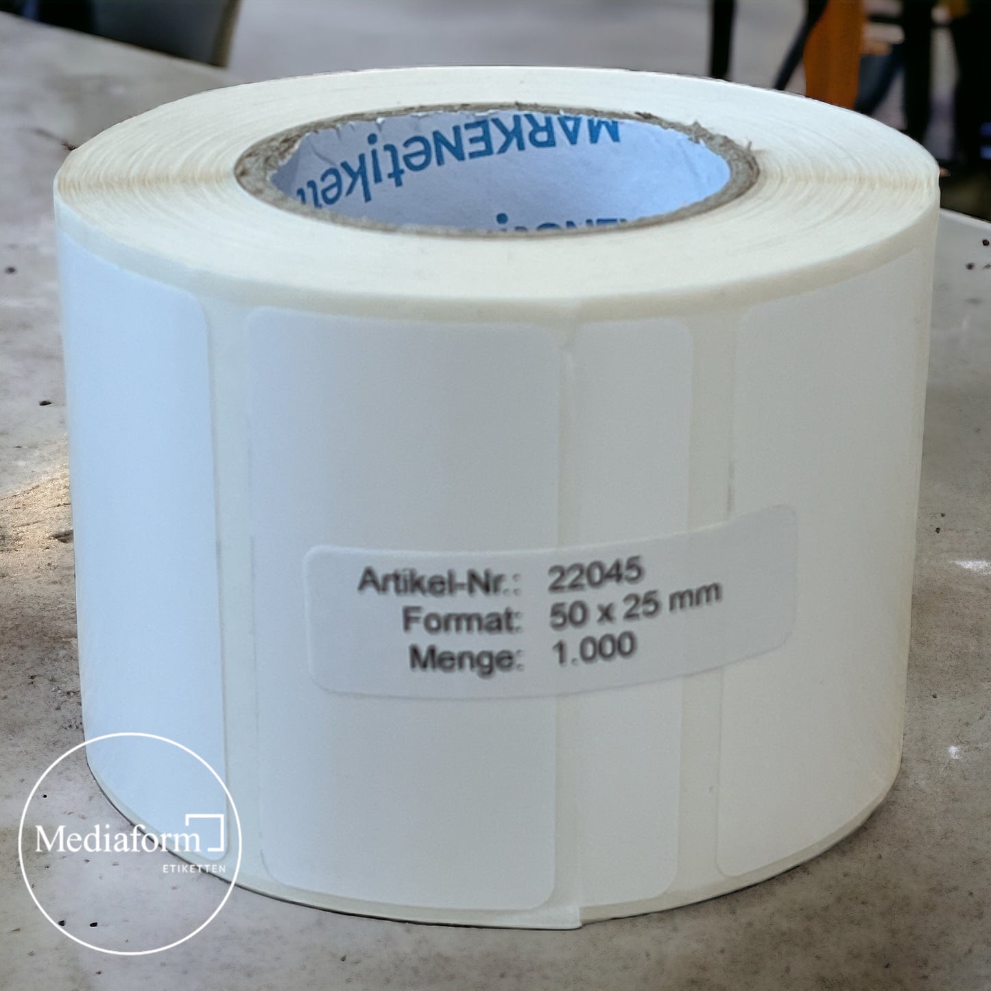 Etikett 50x25mm PET glänzend weiß