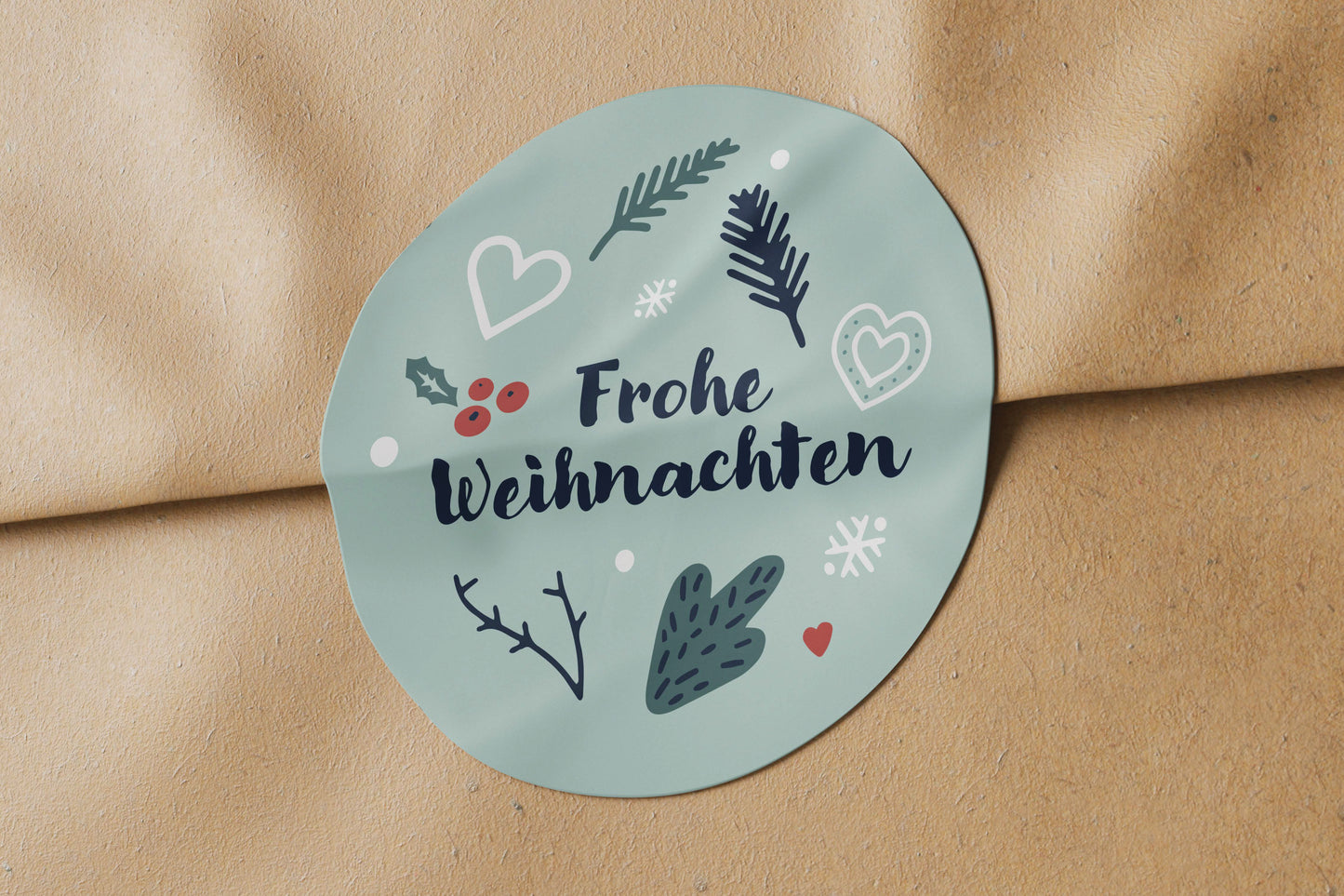 Aufkleber "Frohe Weihnachten" mit Wechselmotiv 300 Stück