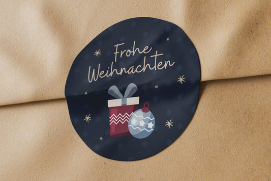 Aufkleber "Frohe Weihnachten" mit Wechselmotiv 300 Stück