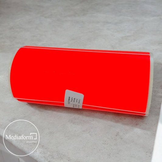 Etikett auf Rolle 150x70mm neon rot