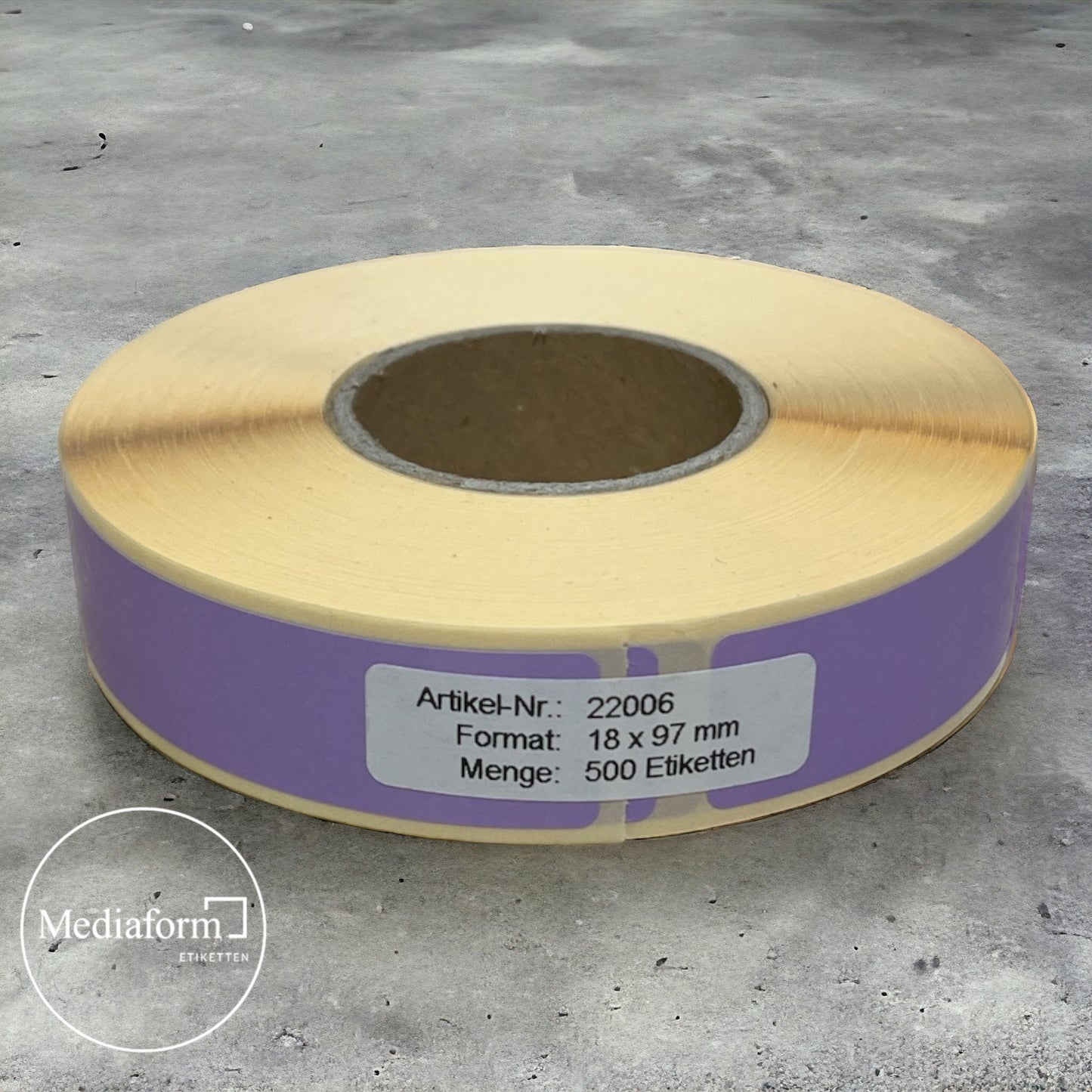 Etikett auf Rolle 18x97mm in 7 Farben