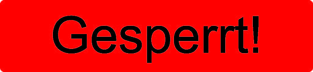 Aufkleber "Gesperrt"