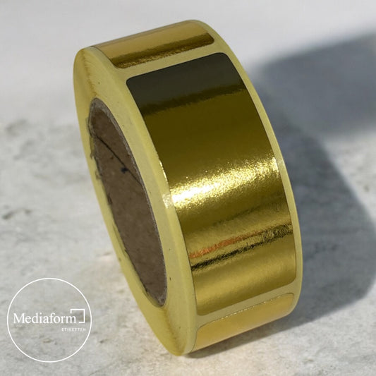 Etiketten auf Rolle 20x50mm gold glänzend