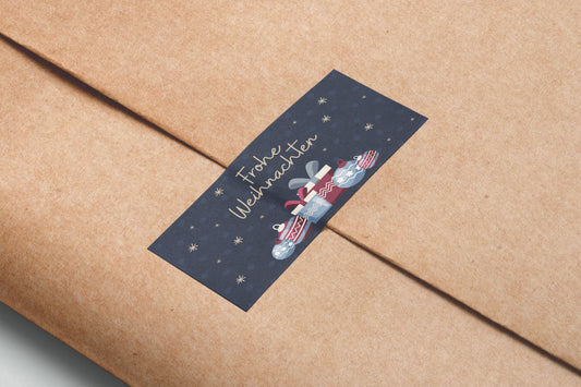 Aufkleber "Frohe Weihnachten" 250 Stück 80x45mm